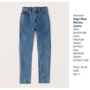 Abercrombie High Rise Skinny Jeans